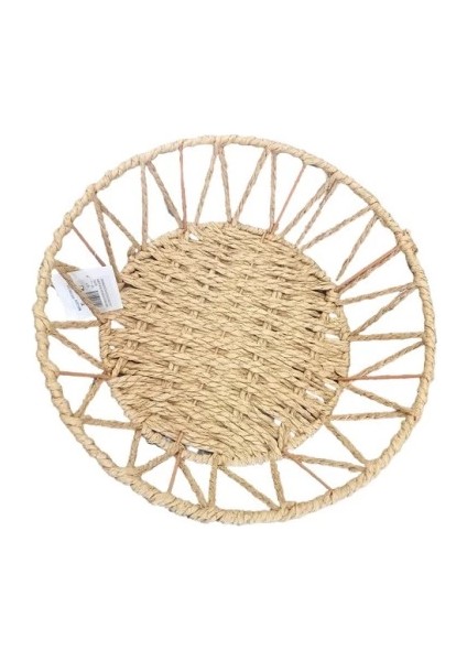 Doğal Örgü Yuvarlak Sepet