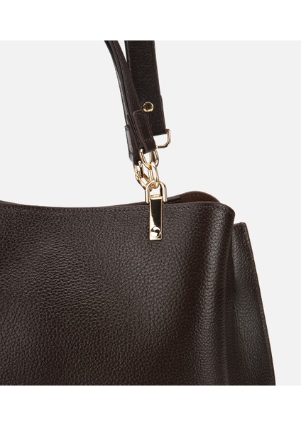 03CAH316700A480 KADIN Deri Kahverengi Fermuarlı Omuz Çantası modelleri