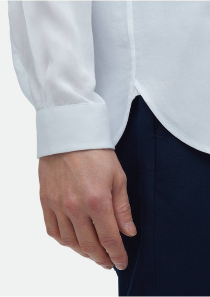 Beyaz Düz Regular Fit Dokuma Klasik Gömlek indirimleri