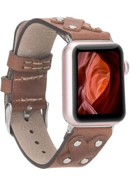Apple Watch Uyumlu Deri Kordon Cross 42-44-45MM St TN02
