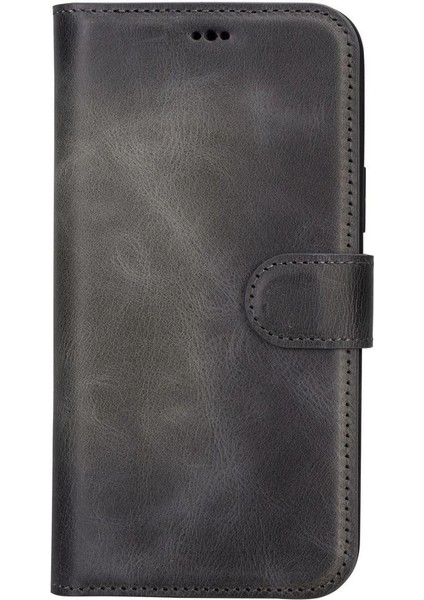 Apple iPhone 15 Plus Uyumlu Deri Cüzdanlı Kılıf Mwwn VS4EF Gri fırsatları