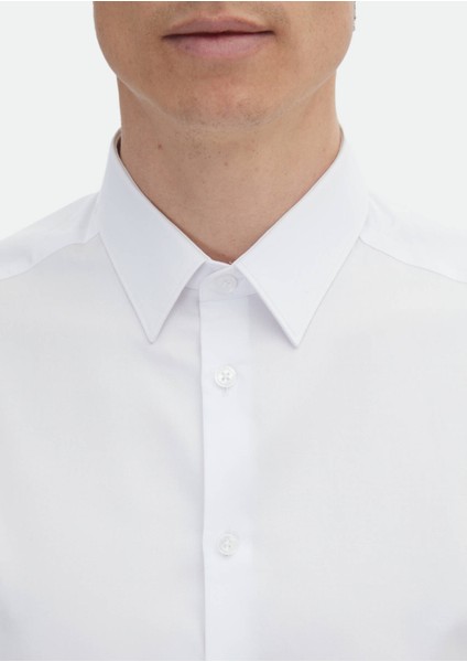 Beyaz Düz Super Slm Fit Dokuma Klasik %100 Pamuk Gömlek fırsatları