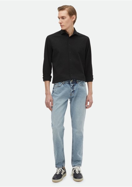 Siyah Düz Regular Fit Dokuma Casual Pamuk Karışımlı Gömlek fiyatları