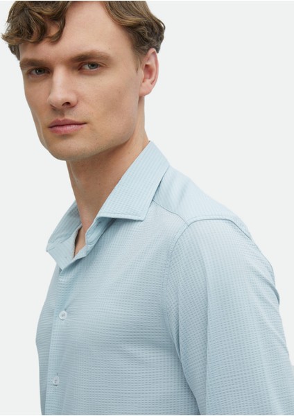 Açık Gri Çizgili Casual Fit Casual Gömlek fırsatları