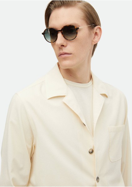 Ekru Düz Casual Fit Dokuma Pamuk Karışımlı Overshırt fırsatları