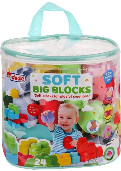 04008 Yumuşak Big Bloklar Çanta 24 Parça