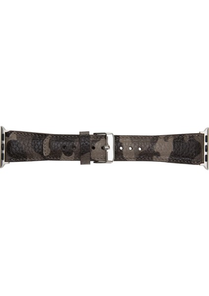Apple Watch Uyumlu Deri Kordon 42-44-45MM Kamuflaj Bej modelleri