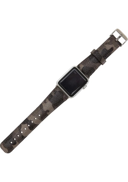 Apple Watch Uyumlu Deri Kordon 42-44-45MM Kamuflaj Bej fırsatları