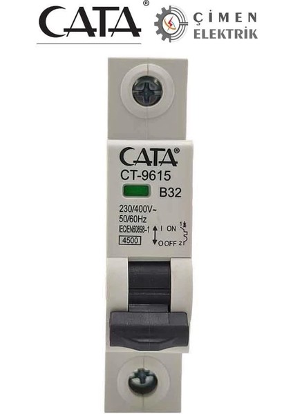 Cata Ct 9615 1X32A 4.5ka B Tipi Otomatik Sigorta