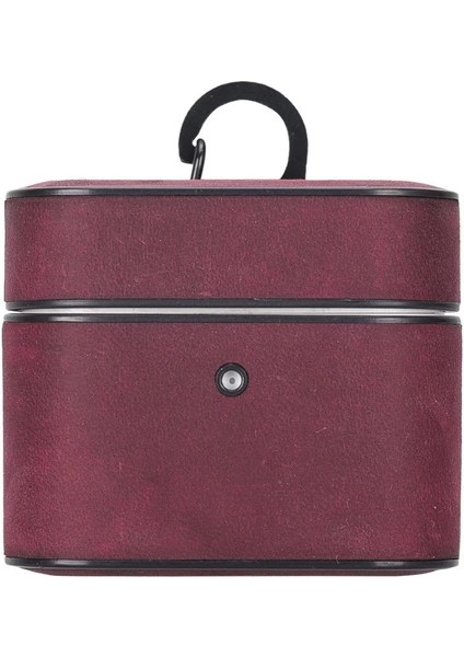 Casquet Apple Airpods 3.nesil Uyumlu Deri Kılıf Fuşya