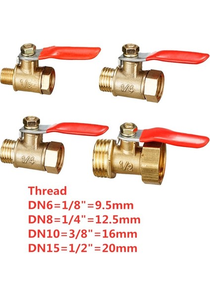 Pirinç Küçük Bilyalı Valf 1/4 Inç Dişi/erkek Iplik Pirinç Vana Konnektörü Bakır Boru Bağlantı Kuplör Adaptörü 10PCS (Yurt Dışından) modelleri