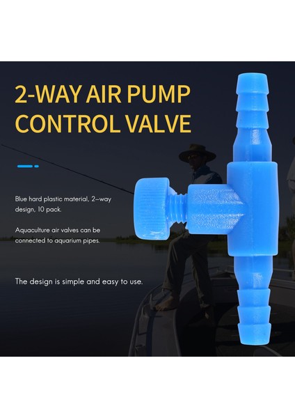 10 Adet Plastik Akvaryum Balık Tankı 2 Yollu Hava Pompası Kontrol Vanaları Mavi (Yurt Dışından) modelleri