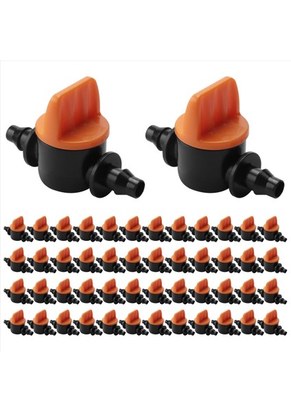 50PCS 1/4inch Boru Mini Valf 4/7mm Hortum Kontrolör Dikenli Adaptör Tarım Damla Sulama Sulama Sistemi Takma (Yurt Dışından)