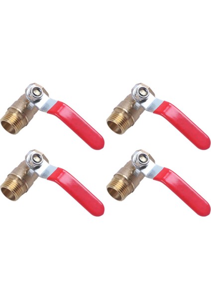 4x Erkek Ila Dişi M/f Iplik 1/2 Inç Tam Bağlantı Noktası Pirinç Su Bilyası Valfi (Yurt Dışından)