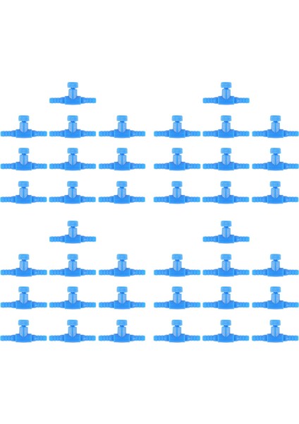 40 Adet Plastik Akvaryum Balık Tankı 2 Yollu Hava Pompası Kontrol Vanaları Mavi (Yurt Dışından)