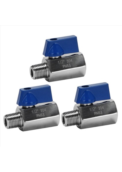 3x Bilyalı Valf 1/2 Inç 304 Paslanmaz Çelik Mini Bilyalı Valf Dişi ve Erkek Npt Duş Başlığı Akışı Kontrol Valfı Için Harika (Yurt Dışından)