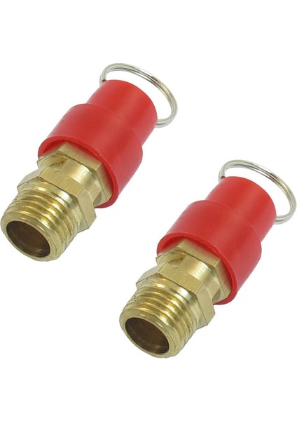 2x Basınç Tahliyesi Valfi 1/4 Zoll Pt Hava Sıkıştırma Vanası Kırmızı + Altın (Yurt Dışından)