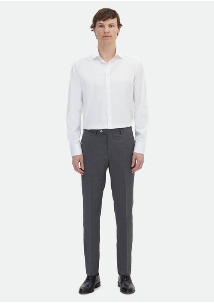 Beyaz Çizgili Regular Fit Dokuma Klasik %100 Pamuk Gömlek fiyatları