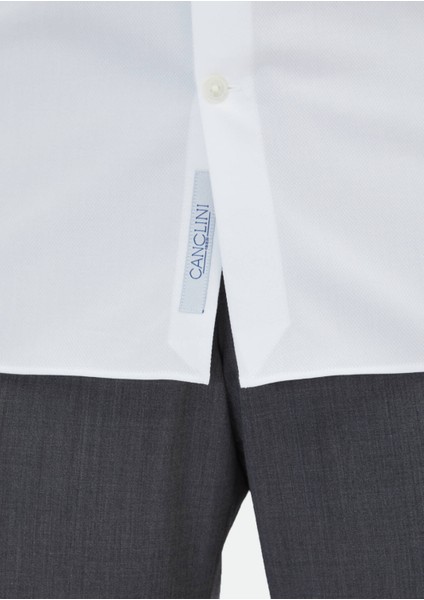 Beyaz Çizgili Regular Fit Dokuma Klasik %100 Pamuk Gömlek indirimleri