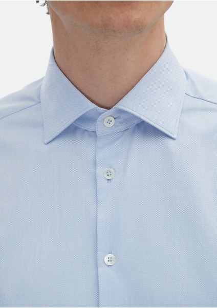 Mavi Çizgili Regular Fit Dokuma Klasik %100 Pamuk Gömlek indirimleri