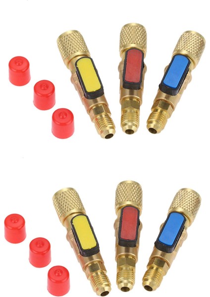 6pcs Pirinç R410A Soğutucu Düz Top Van Vanaları Ac Şarj Hortumları Pirinç 1/4 Inç Erkek Ila 1/4 Inç/5/16 Inç Dişi (Yurt Dışından)