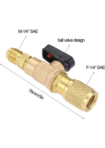 6pcs Pirinç R410A Soğutucu Düz Top Van Vanaları Ac Şarj Hortumları Pirinç 1/4 Inç Erkek Ila 1/4 Inç/5/16 Inç Dişi (Yurt Dışından) modelleri