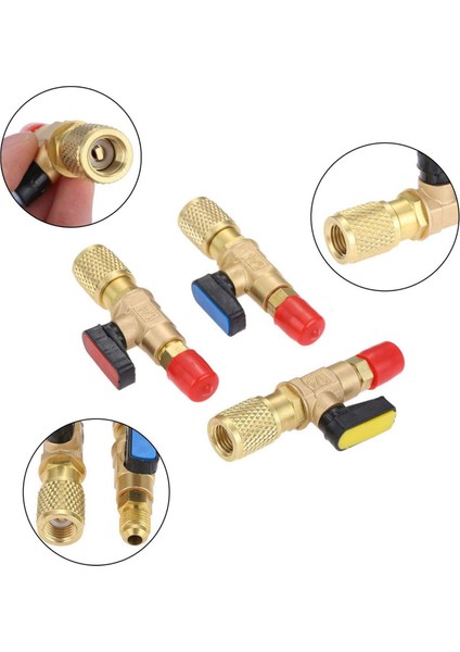 6pcs Pirinç R410A Soğutucu Düz Top Van Vanaları Ac Şarj Hortumları Pirinç 1/4 Inç Erkek Ila 1/4 Inç/5/16 Inç Dişi (Yurt Dışından) fırsatları