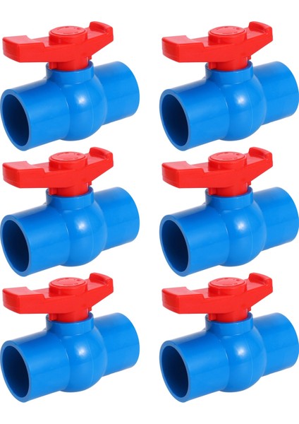 6pcs 40MM x 40MM Kayma Tam Bağlantı Noktası Kırmızı Sap Kolu U-Pvc Bilyalı Valf Mavisi (Yurt Dışından)