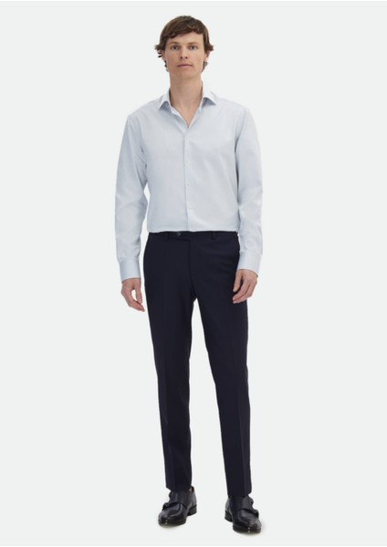 Açık Gri Çizgili Regular Fit Dokuma Klasik %100 Pamuk Gömlek fiyatları