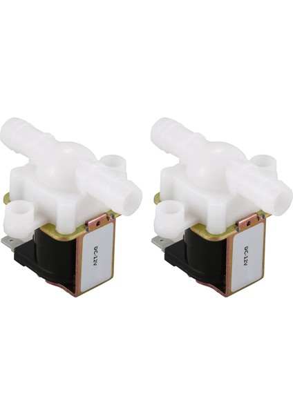 2x 3/8 Inç 12VDC Hortum Barb Electric Solenoid Valf Plastik Gövde 12 Volt Dc Musluklar Için Çeşmeler Beyaz ve Siyah (Yurt Dışından)
