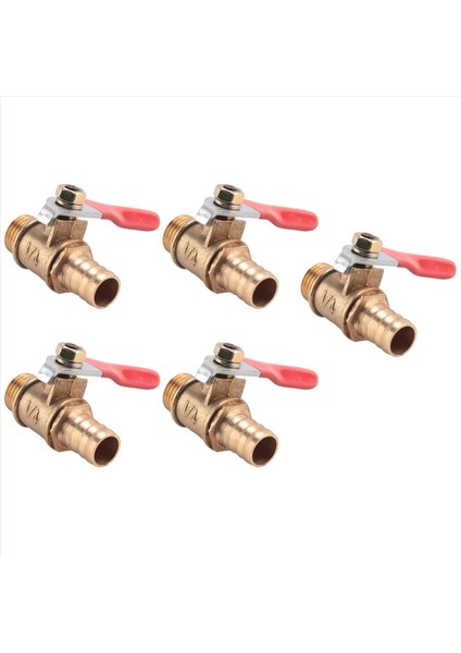 5 Adet 10MM x 1/4 Inç Pt Erkek Iplik Tam Port Kolu Hortum Hortum Barb Pirinç Top Valfı (Yurt Dışından) fiyatları