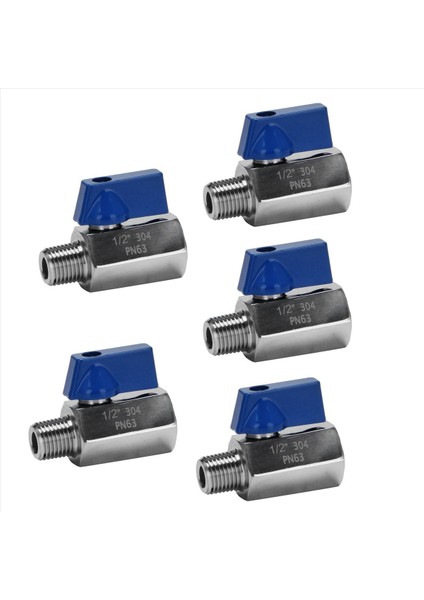 5x Kazan Valf 1/2 Inç 304 Paslanmaz Çelik Mini Top Valfı Kadın ve Erkek Npt Duş Başlığı Akış Kontrol Valfı Için Harika (Yurt Dışından)