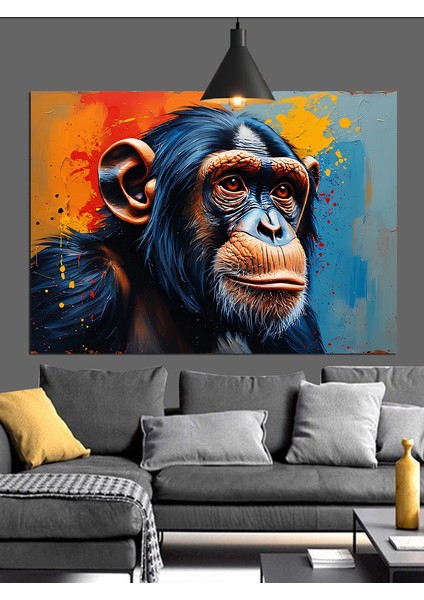 Yüksek Detaylı Maymun Portresi Dekoratif Kanvas - Mdf Ahşap Tablo fırsatları