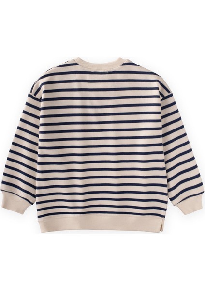 Çizgili Karyoka Detaylı Mevsimlik Sweat 2-12 Yaş Lacivert fiyatları