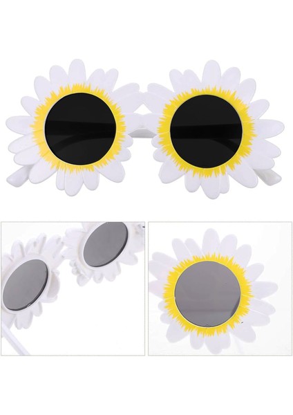 Beyaz Renk Papatya Şekilli Parti Gözlüğü 18X10 cm