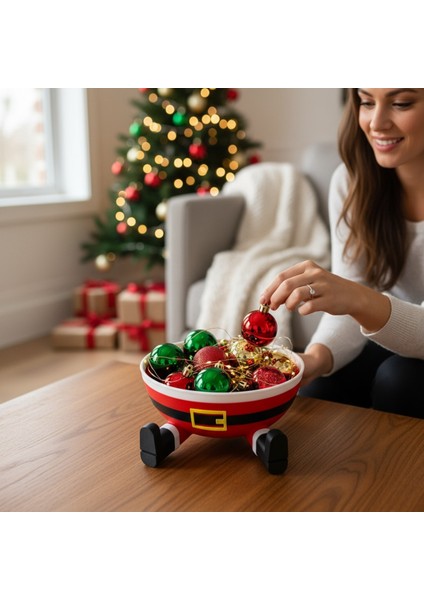 Yılbaşı Temalı Noel Baba Dekoratif Kase Santa Bowl