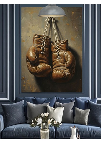 Asılı Boks Eldivenleri Spor Dekoratif Kanvas - Mdf Ahşap Tablo fiyatları