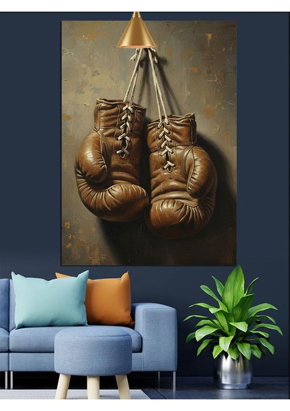 Asılı Boks Eldivenleri Spor Dekoratif Kanvas - Mdf Ahşap Tablo fırsatları