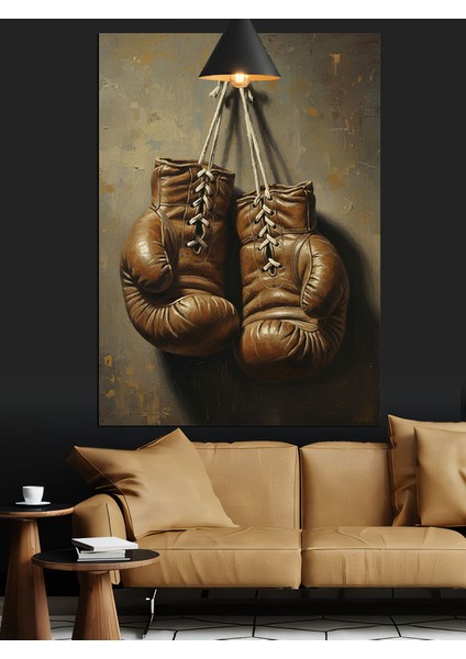 Asılı Boks Eldivenleri Spor Dekoratif Kanvas - Mdf Ahşap Tablo indirimleri
