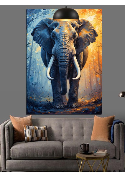 Fil Yürüyüşü Doğa Manzarası Dekoratif Kanvas - Mdf Ahşap Tablo modelleri