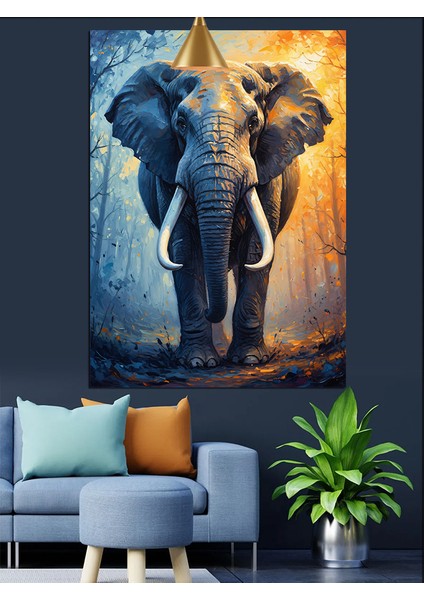 Fil Yürüyüşü Doğa Manzarası Dekoratif Kanvas - Mdf Ahşap Tablo fırsatları