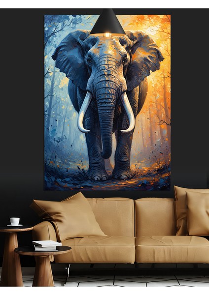 Fil Yürüyüşü Doğa Manzarası Dekoratif Kanvas - Mdf Ahşap Tablo indirimleri