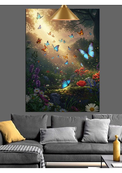 Günışığında Orman Manzarası Dekoratif Kanvas - Mdf Ahşap Tablo