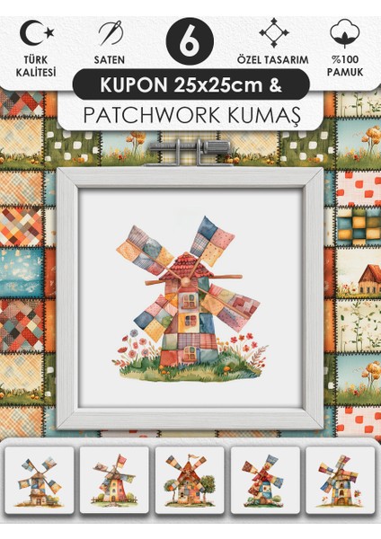 Patchwork Kumaş Seti – Dikiş ve Hobi Için %100 Pamuk Desenli Kumaş Kuponları