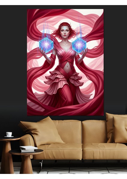 Kırmızı Pelerinli Süper Kahraman Dekoratif Kanvas - Mdf Ahşap Tablo fırsatları