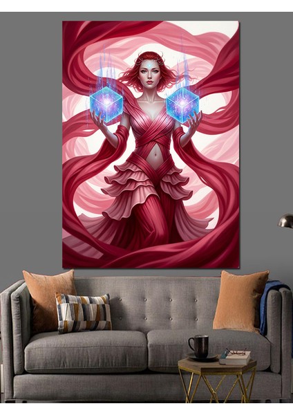 Kırmızı Pelerinli Süper Kahraman Dekoratif Kanvas - Mdf Ahşap Tablo indirimleri