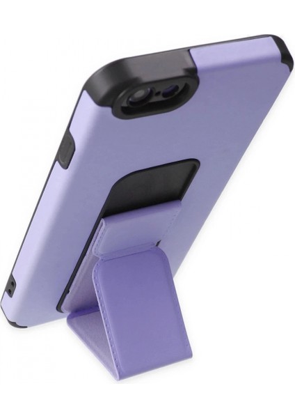 iPhone 6 Kılıf Mega Standlı Silikon - Lila (K95) modelleri