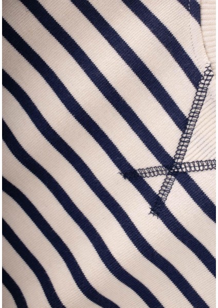 Çizgili Karyoka Detaylı Mevsimlik Sweat 2-12 Yaş Lacivert modelleri