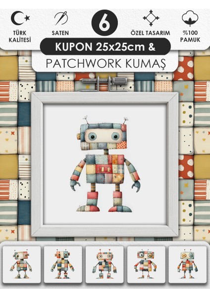 Patchwork Kumaş Seti – Dikiş ve Hobi Için %100 Pamuk Desenli Kumaş Kuponları