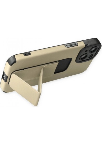 iPhone 14 Plus Kılıf Mega Standlı Silikon - Gold (K95) modelleri
